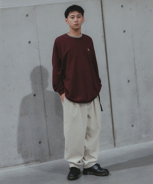 FRED PERRY（フレッドペリー）の「【別注】FRED PERRY / リラックス ティップド ピケ ロングスリーブ Tシャツ（Tシャツ/カットソー・メンズ・ブラック/レッド系その他7/ネイビー・SMALL/MEDIUM/LARGE/X-LARGE）」の7枚目の写真