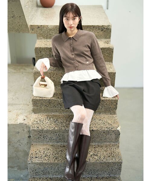 LAGUNAMOON（ラグナムーン）の「ラップディティールスカートショートパンツ（スカート・レディース・ブラック/ブラウン・SMALL/MEDIUM）」の3枚目の写真