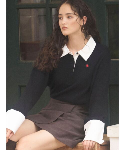 LAGUNAMOON（ラグナムーン）の「ラップディティールスカートショートパンツ（スカート・レディース・ブラック/ブラウン・SMALL/MEDIUM）」の6枚目の写真