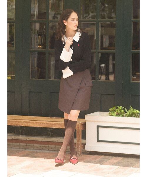 LAGUNAMOON（ラグナムーン）の「ラップディティールスカートショートパンツ（スカート・レディース・ブラック/ブラウン・SMALL/MEDIUM）」の7枚目の写真