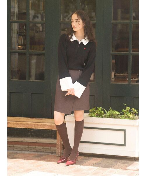 LAGUNAMOON（ラグナムーン）の「ラップディティールスカートショートパンツ（スカート・レディース・ブラック/ブラウン・SMALL/MEDIUM）」の8枚目の写真