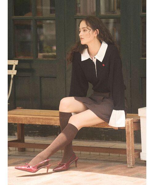 LAGUNAMOON（ラグナムーン）の「ラップディティールスカートショートパンツ（スカート・レディース・ブラック/ブラウン・SMALL/MEDIUM）」の9枚目の写真