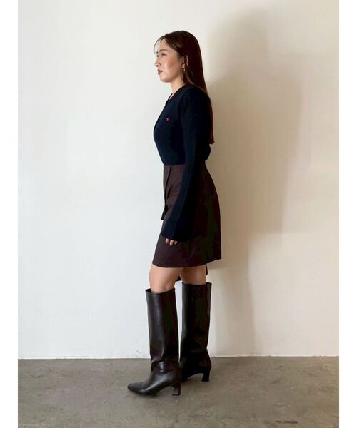 LAGUNAMOON（ラグナムーン）の「ラップディティールスカートショートパンツ（スカート・レディース・ブラック/ブラウン・SMALL/MEDIUM）」の3枚目の写真