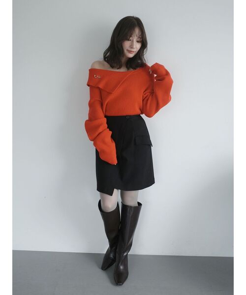 LAGUNAMOON（ラグナムーン）の「ラップディティールスカートショートパンツ（スカート・レディース・ブラック/ブラウン・SMALL/MEDIUM）」の9枚目の写真