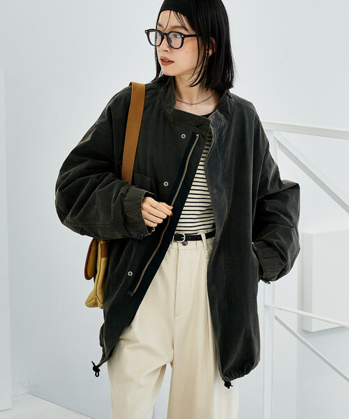 FREAK'S STORE(フリークスストア)の「【セットアイテム】M-65 ショート フェード加工3Way ライナーセット/ショートモッズコート(モッズコート・レディース・オリーブ/ブラック/ブルー・フリ-)」の2枚目の写真