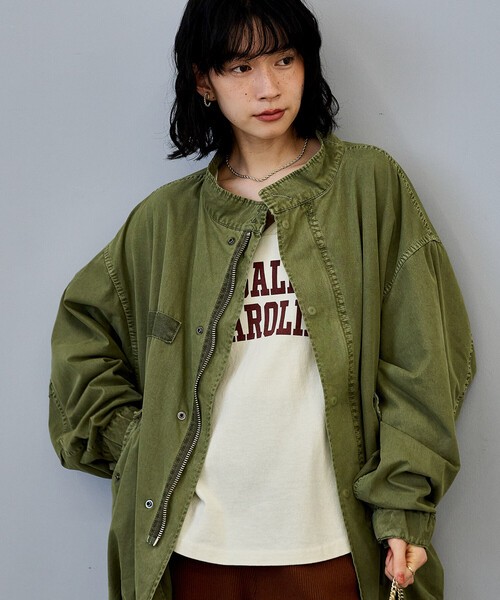 FREAK'S STORE（フリークスストア）の「【セットアイテム】M-65 ショート フェード加工3Way ライナーセット/ショートモッズコート（モッズコート・レディース・オリーブ・ﾌﾘ-）」の13枚目の写真