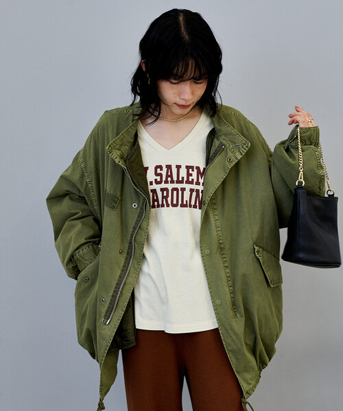 FREAK'S STORE（フリークスストア）の「【セットアイテム】M-65 ショート フェード加工3Way ライナーセット/ショートモッズコート（モッズコート・レディース・オリーブ・ﾌﾘ-）」の19枚目の写真