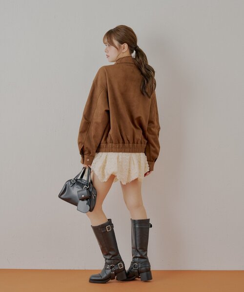 Chico フェイクレザーミドルルーズジャケット REVIVAL/WEB限定】フェイクレザーミドルルーズジャケット