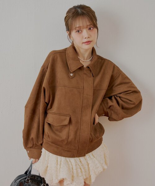 〚完売商品〛chico フェイクレザーミドルルーズジャケット Chico コート アウター 「ZOZO限定/REVIVAL」フェイクレザー