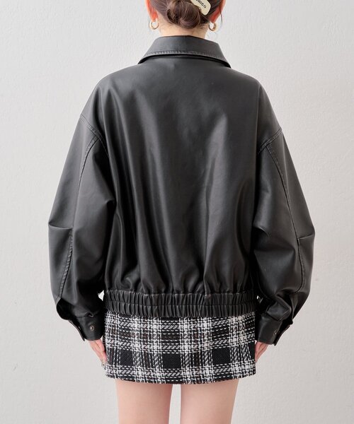 REVIVAL/WEB限定】フェイクレザーミドルルーズジャケット