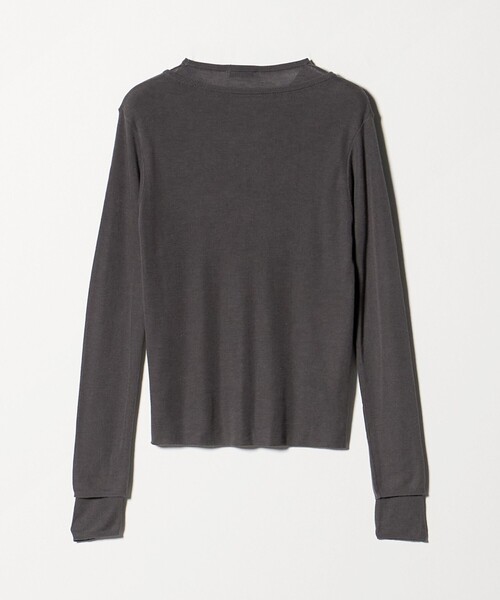 ATON(エイトン)の「<ATON>リブクルーレイヤードカットソー(Tシャツ/カットソー・レディース・ライトピンク/ダークグレー・02)」の3枚目の写真