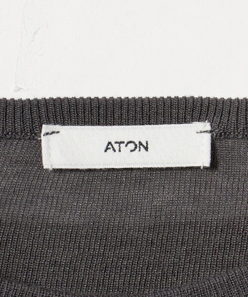 ATON(エイトン)の「<ATON>リブクルーレイヤードカットソー(Tシャツ/カットソー・レディース・ライトピンク/ダークグレー・02)」の11枚目の写真