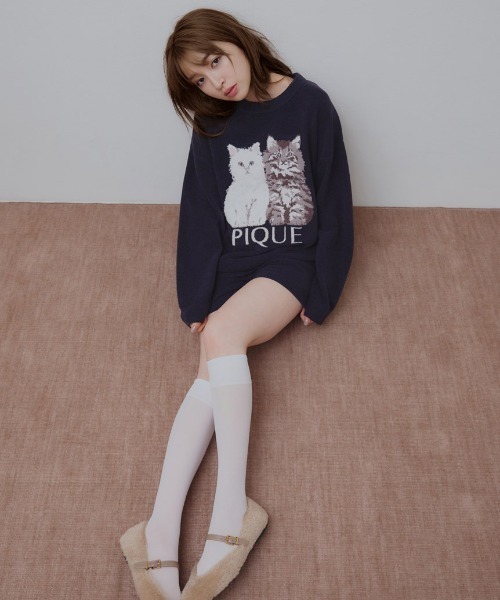 ジェラピケ　ホットスムーズィーハートJQDショートパンツ(NVY-F) ジェラピケ ホットスムーズィーハートJQDショートパンツ(NVY-F)