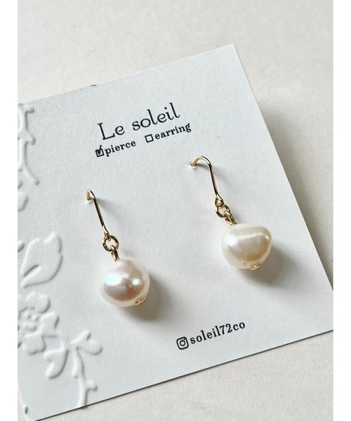 tone（トーン）の「【Le soleil】淡水バロックパール　ピアス(MA)（ピアス（両耳用）・レディース・ゴールド・FREE）」の2枚目の写真