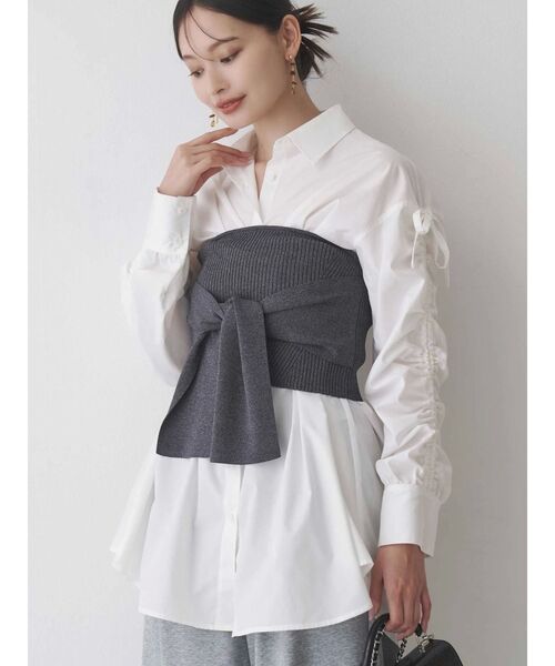 シャーリングZIPビスチェセットシャツ（シャツ/ブラウス）｜MERCURYDUO