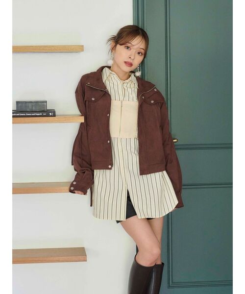 MERCURYDUO（マーキュリーデュオ）の「シャーリングZIPビスチェセットシャツ（シャツ/ブラウス・レディース・オフホワイト/ピンク/イエロー・FREE）」の12枚目の写真