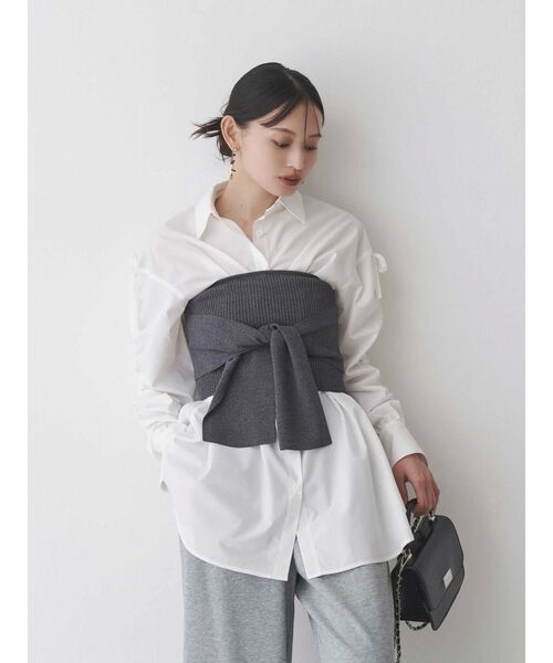 MERCURYDUO（マーキュリーデュオ）の「シャーリングZIPビスチェセットシャツ（シャツ/ブラウス・レディース・オフホワイト/ピンク/イエロー・FREE）」の17枚目の写真