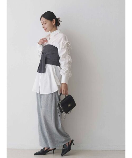 MERCURYDUO（マーキュリーデュオ）の「シャーリングZIPビスチェセットシャツ（シャツ/ブラウス・レディース・オフホワイト/ピンク/イエロー・FREE）」の19枚目の写真