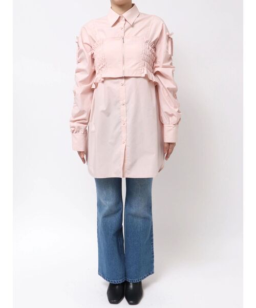 シャーリングZIPビスチェセットシャツ（シャツ/ブラウス）｜MERCURYDUO