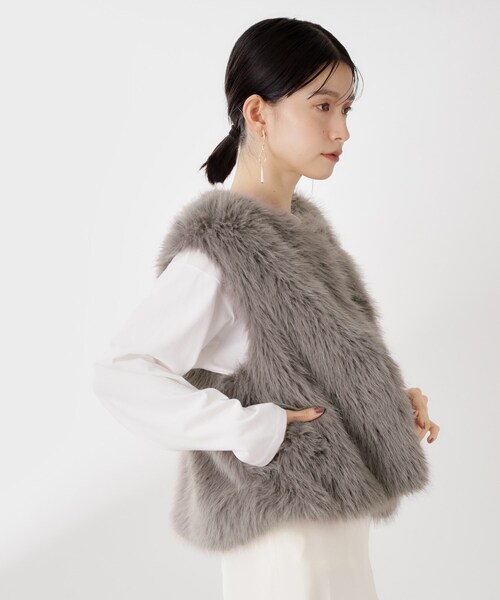 セール】フェイクファーベスト（ベスト）｜THE SHOP TK （ザ ショップ