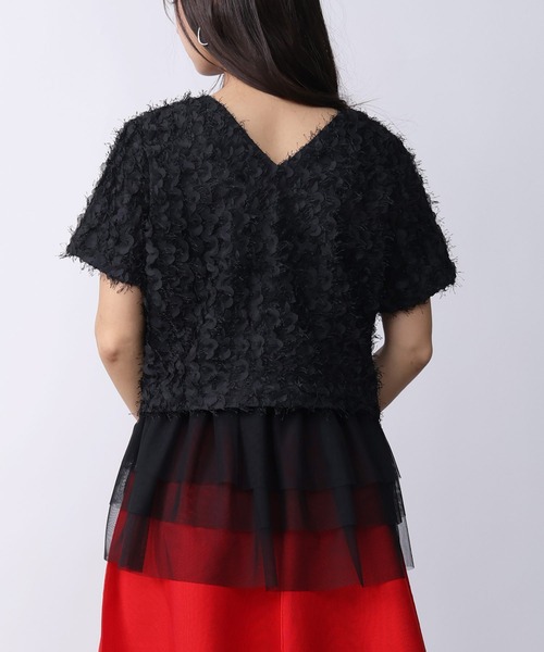 PICCIN（ピッチン）の「前後2wayフェザープルオーバー（Tシャツ/カットソー・レディース・オフホワイト/ブラック・M）」の12枚目の写真