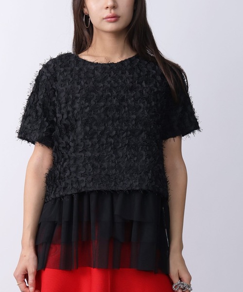 PICCIN（ピッチン）の「前後2wayフェザープルオーバー（Tシャツ/カットソー・レディース・オフホワイト/ブラック・M）」の13枚目の写真