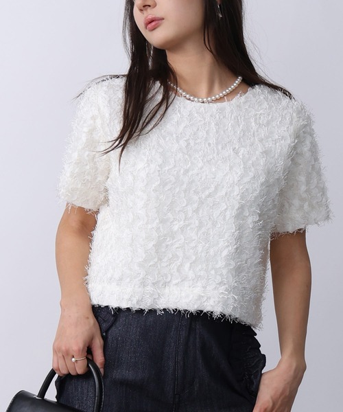 PICCIN（ピッチン）の「前後2wayフェザープルオーバー（Tシャツ/カットソー・レディース・オフホワイト/ブラック・M）」の3枚目の写真