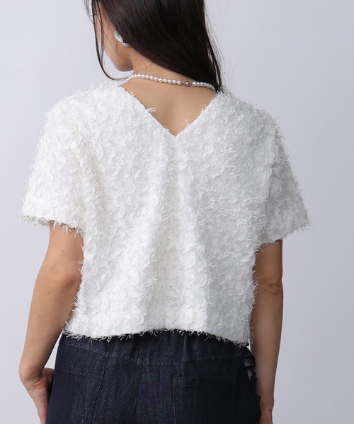 PICCIN（ピッチン）の「前後2wayフェザープルオーバー（Tシャツ/カットソー・レディース・オフホワイト/ブラック・M）」の5枚目の写真