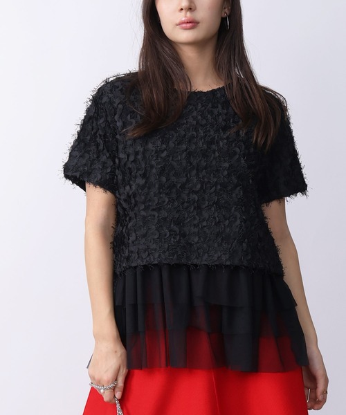 PICCIN（ピッチン）の「前後2wayフェザープルオーバー（Tシャツ/カットソー・レディース・オフホワイト/ブラック・M）」の10枚目の写真