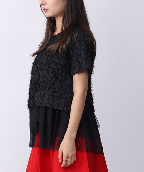 PICCIN（ピッチン）の「前後2wayフェザープルオーバー（Tシャツ/カットソー・レディース・オフホワイト/ブラック・M）」の9枚目の写真