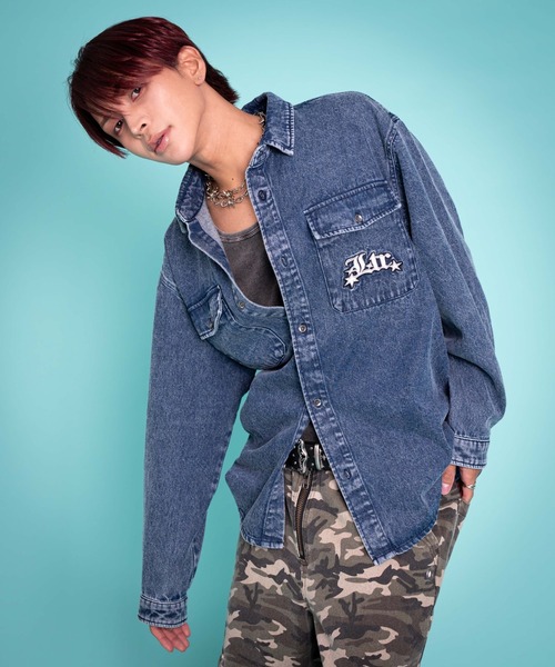 LTR DEPTH（レイターデプス）の「LTR DEPTH/グラフィックデニムロングスリーブシャツ（シャツ/ブラウス・メンズ・コバルトブルー/ブラック系3・MEDIUM/LARGE）」の12枚目の写真