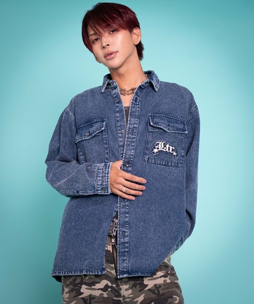 LTR DEPTH（レイターデプス）の「LTR DEPTH/グラフィックデニムロングスリーブシャツ（シャツ/ブラウス・メンズ・コバルトブルー/ブラック系3・MEDIUM/LARGE）」の14枚目の写真