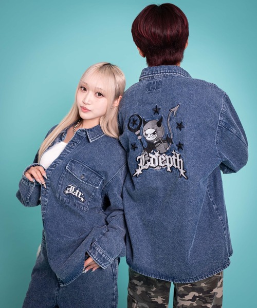 LTR DEPTH（レイターデプス）の「LTR DEPTH/グラフィックデニムロングスリーブシャツ（シャツ/ブラウス・メンズ・コバルトブルー/ブラック系3・MEDIUM/LARGE）」の9枚目の写真