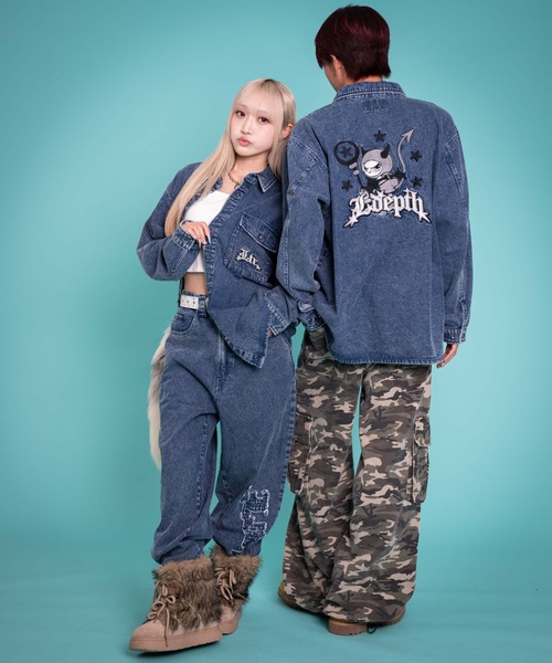 LTR DEPTH（レイターデプス）の「LTR DEPTH/グラフィックデニムロングスリーブシャツ（シャツ/ブラウス・メンズ・コバルトブルー/ブラック系3・MEDIUM/LARGE）」の10枚目の写真