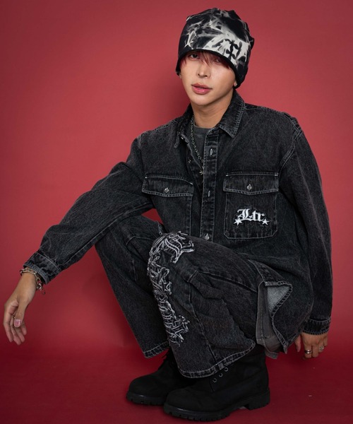 LTR DEPTH（レイターデプス）の「LTR DEPTH/グラフィックデニムロングスリーブシャツ（シャツ/ブラウス・メンズ・コバルトブルー/ブラック系3・MEDIUM/LARGE）」の4枚目の写真