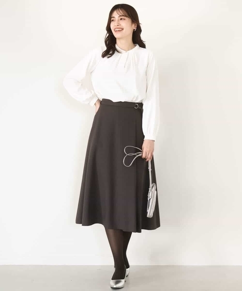 OFUON le MK（オフオンルエムケー）の「【2025AW】ラップ風フレアースカート/洗える/WEB限定サイズあり（スカート・レディース・ライトブルー/ダークグレー・40/38/36）」の8枚目の写真