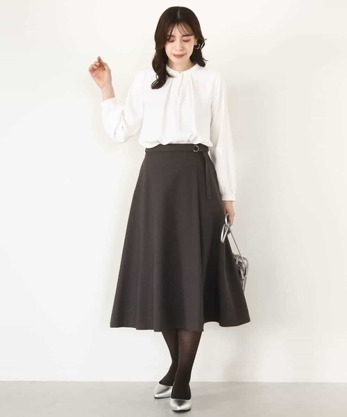 OFUON le MK（オフオンルエムケー）の「【2025AW】ラップ風フレアースカート/洗える/WEB限定サイズあり（スカート・レディース・ライトブルー/ダークグレー・40/38/36）」の9枚目の写真