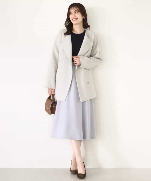 OFUON le MK（オフオンルエムケー）の「【2025AW】ラップ風フレアースカート/洗える/WEB限定サイズあり（スカート・レディース・ライトブルー/ダークグレー・40/38/36）」の14枚目の写真