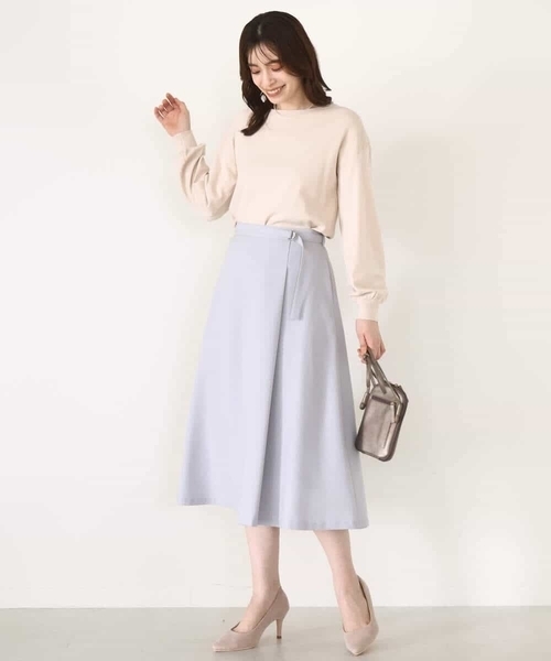 OFUON le MK（オフオンルエムケー）の「【2025AW】ラップ風フレアースカート/洗える/WEB限定サイズあり（スカート・レディース・ライトブルー/ダークグレー・40/38/36）」の18枚目の写真