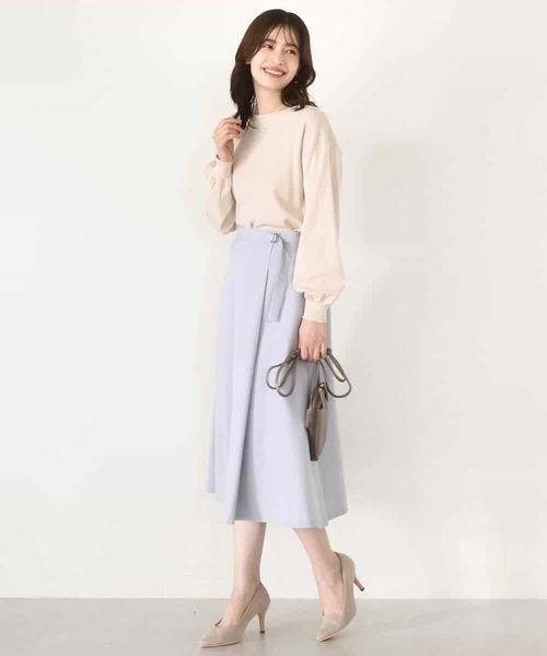 OFUON le MK（オフオンルエムケー）の「【2025AW】ラップ風フレアースカート/洗える/WEB限定サイズあり（スカート・レディース・ライトブルー/ダークグレー・40/38/36）」の19枚目の写真