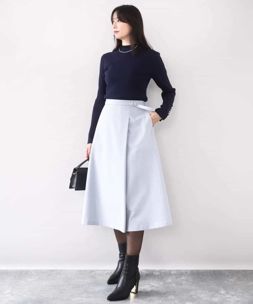 OFUON le MK（オフオンルエムケー）の「【2025AW】ラップ風フレアースカート/洗える/WEB限定サイズあり（スカート・レディース・ライトブルー/ダークグレー・40/38/36）」の22枚目の写真