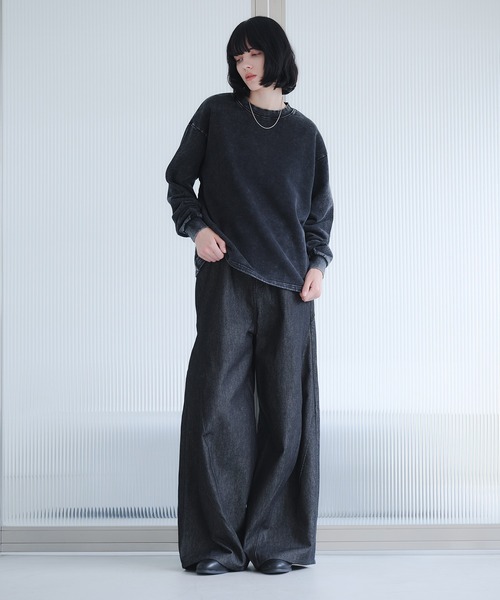 selle glant(セレグランテ)の「HEAVYWEIGHT PULLOVER SWEATSHIRT/ヘビーウェイトプルオーバースウェット(スウェット・メンズ・ブラック/ブラック系/杢グレー・SMALL/MEDIUM/LARGE)」の5枚目の写真