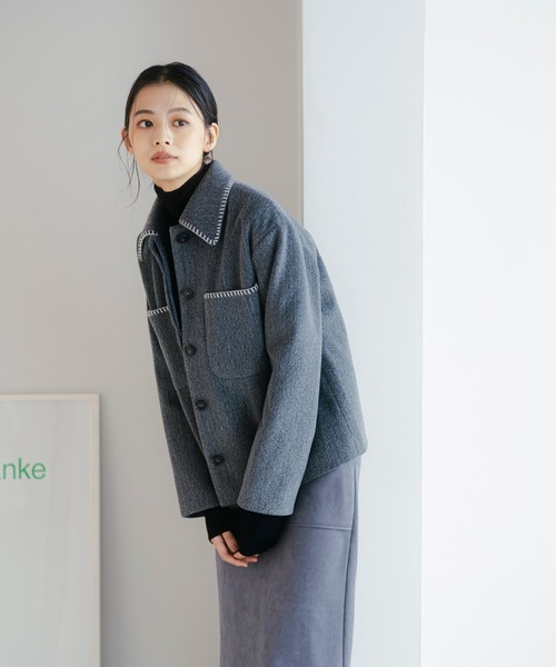 B:MING by BEAMS（ビーミングバイビームス）の「ステッチ CPO ブルゾン（ブルゾン・レディース・ライトグレー/ブラウン系その他4・SMALL/MEDIUM）」の3枚目の写真