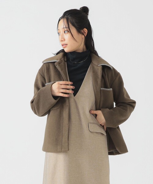 B:MING by BEAMS（ビーミングバイビームス）の「ステッチ CPO ブルゾン（ブルゾン・レディース・ライトグレー/ブラウン系その他4・SMALL/MEDIUM）」の4枚目の写真