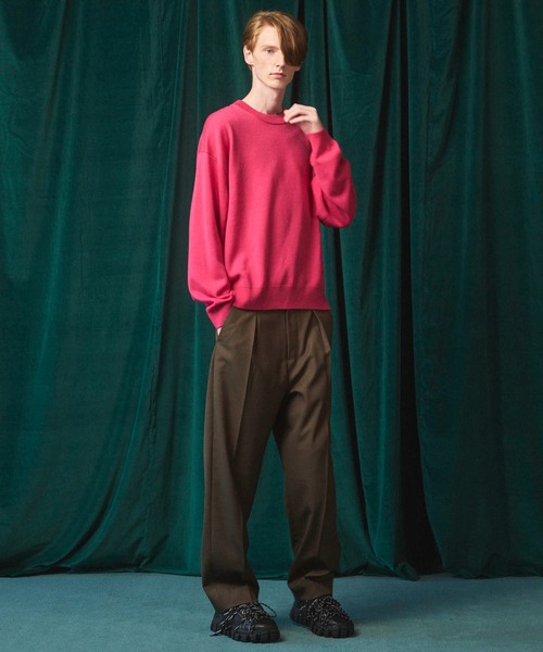 MAISON SPECIAL(メゾンスペシャル)の「《UNISEX》Cashfeel Extra Fine Merino Wool Prime-Over Crew Neck Knit Pullover/キャッシュフィールエクストラファインメリノウールプライムオーバークルーネックニットプルオーバー【MAISON SPECIAL/メゾンスペシャル】(ニット/セーター・メンズ・ブラック/ブルー/ピンク/バーガンディー・0/1/2)」の10枚目の写真