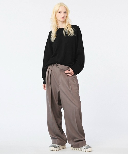 MAISON SPECIAL(メゾンスペシャル)の「《UNISEX》Cashfeel Extra Fine Merino Wool Prime-Over Crew Neck Knit Pullover/キャッシュフィールエクストラファインメリノウールプライムオーバークルーネックニットプルオーバー【MAISON SPECIAL/メゾンスペシャル】(ニット/セーター・メンズ・ブラック/ブルー/ピンク/バーガンディー・0/1/2)」の5枚目の写真