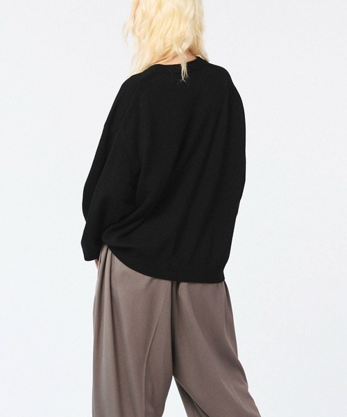 MAISON SPECIAL(メゾンスペシャル)の「《UNISEX》Cashfeel Extra Fine Merino Wool Prime-Over Crew Neck Knit Pullover/キャッシュフィールエクストラファインメリノウールプライムオーバークルーネックニットプルオーバー【MAISON SPECIAL/メゾンスペシャル】(ニット/セーター・メンズ・ブラック/ブルー/ピンク/バーガンディー・0/1/2)」の16枚目の写真