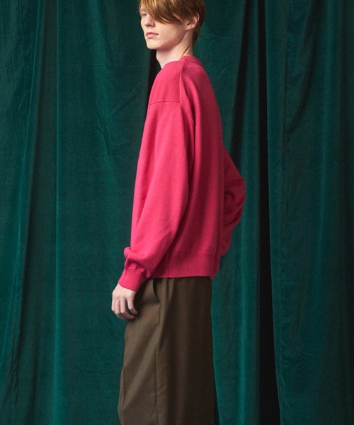 MAISON SPECIAL(メゾンスペシャル)の「《UNISEX》Cashfeel Extra Fine Merino Wool Prime-Over Crew Neck Knit Pullover/キャッシュフィールエクストラファインメリノウールプライムオーバークルーネックニットプルオーバー【MAISON SPECIAL/メゾンスペシャル】(ニット/セーター・メンズ・ブラック/ブルー/ピンク/バーガンディー・0/1/2)」の21枚目の写真