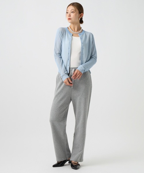 BAYFLOW（ベイフロー）の「[季節の変わり目に羽織れる]シアーリブニットカーディガン（カーディガン/ボレロ・レディース・ライトブルー/ブラック/オフホワイト/マスタード・FREE）」の15枚目の写真