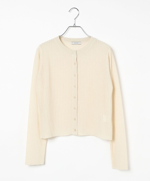 BAYFLOW（ベイフロー）の「[季節の変わり目に羽織れる]シアーリブニットカーディガン（カーディガン/ボレロ・レディース・ライトブルー/ブラック/オフホワイト/マスタード・FREE）」の19枚目の写真